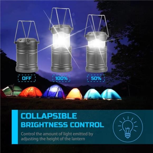 LED Lanterns, 4 Pack Pop Up Lanterns for Power Outages, Bright Battery Powered - Picture 2 of 7